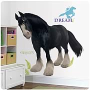 Brave Angus Horse Peel-and-Stick Giant Wall Decal